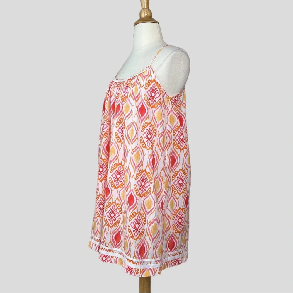 Oscar de‎ la Renta Ikat Cotton Slip Dress S | Boho Resort Summer Lounge - Picture 7 of 16